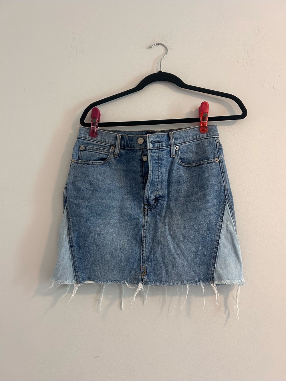 GAP Two-Tone Blue Denim Mini Skirt